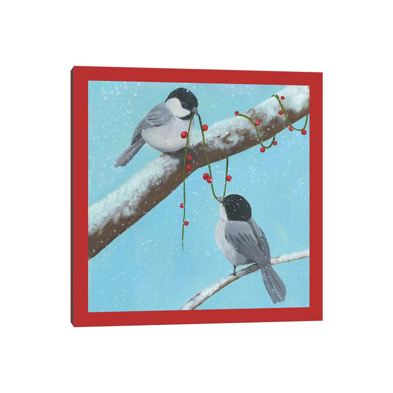 Chickadee Christmas Collection J 1 Piece Wall Art on Canvas, 30.48 cm H x 30.48 cm W, No Frame