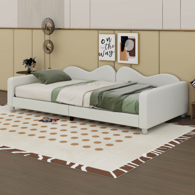 Tamaurice Upholstered Sherpa Fabric Sofabed With Cloud-Shaped Backrest by Winston Porter