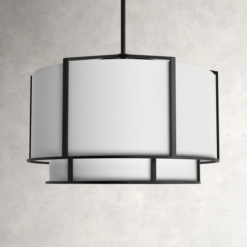 6 - Light Dimmable Drum Chandelier