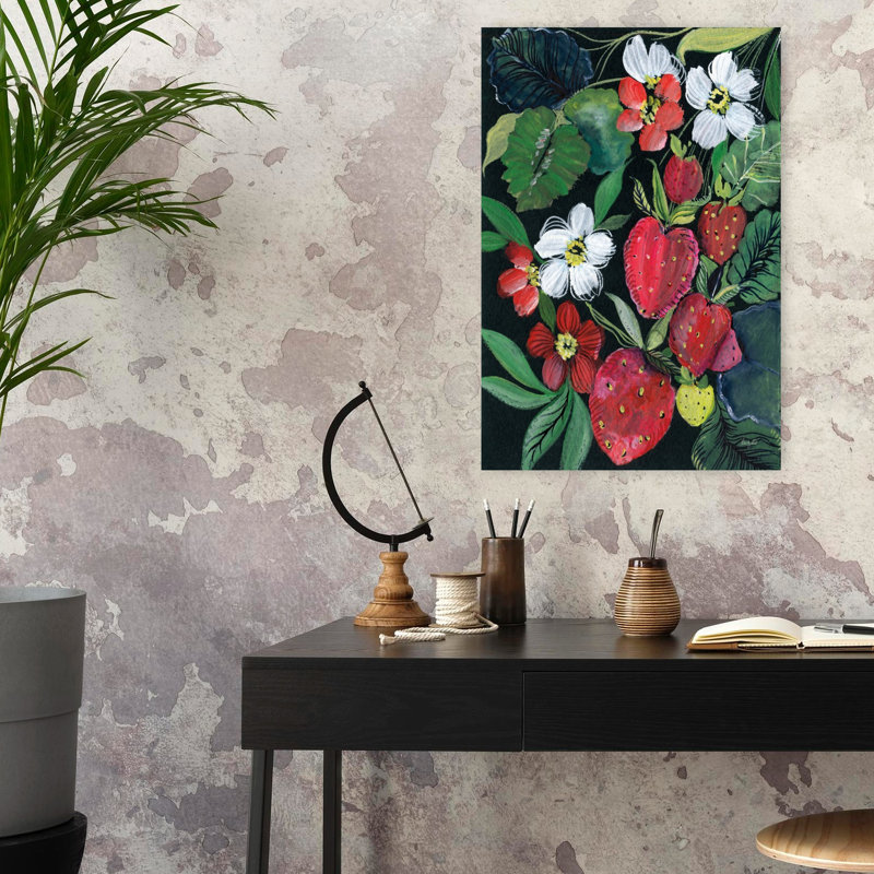 Art contemporain, plante fruitière, H 24 po x l 16 po