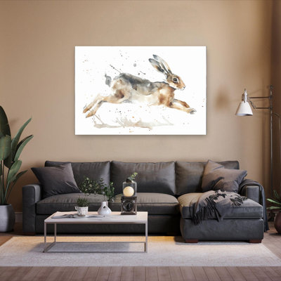 Spring Jumper Energetic Whimsical Abstract Rabbit Nature Wildlife Wall Art