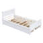 Lit plateforme simple en bois avec 4 tiroirs en blanc