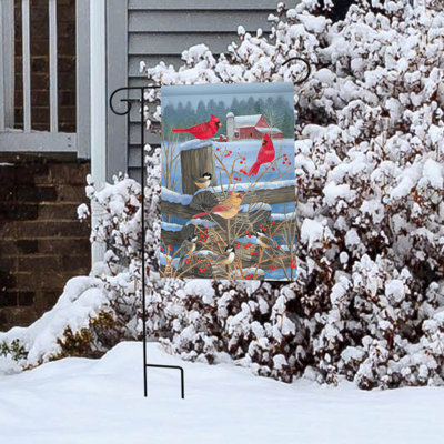 Birds of Winter Cardinals Garden Flag