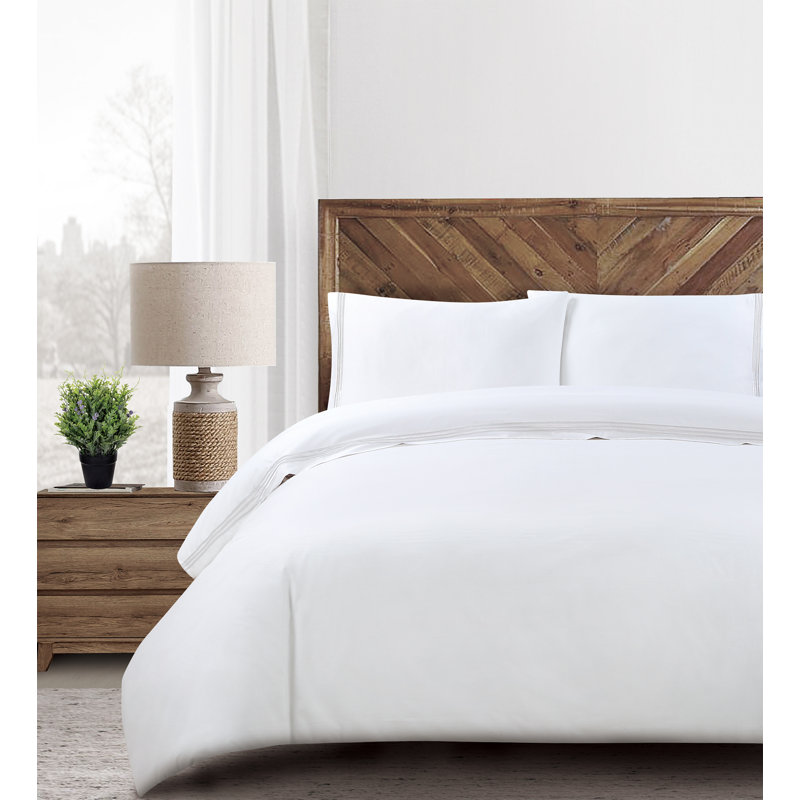 Three Line Hotel Sateen Striped Sheet Set, Light grey, King