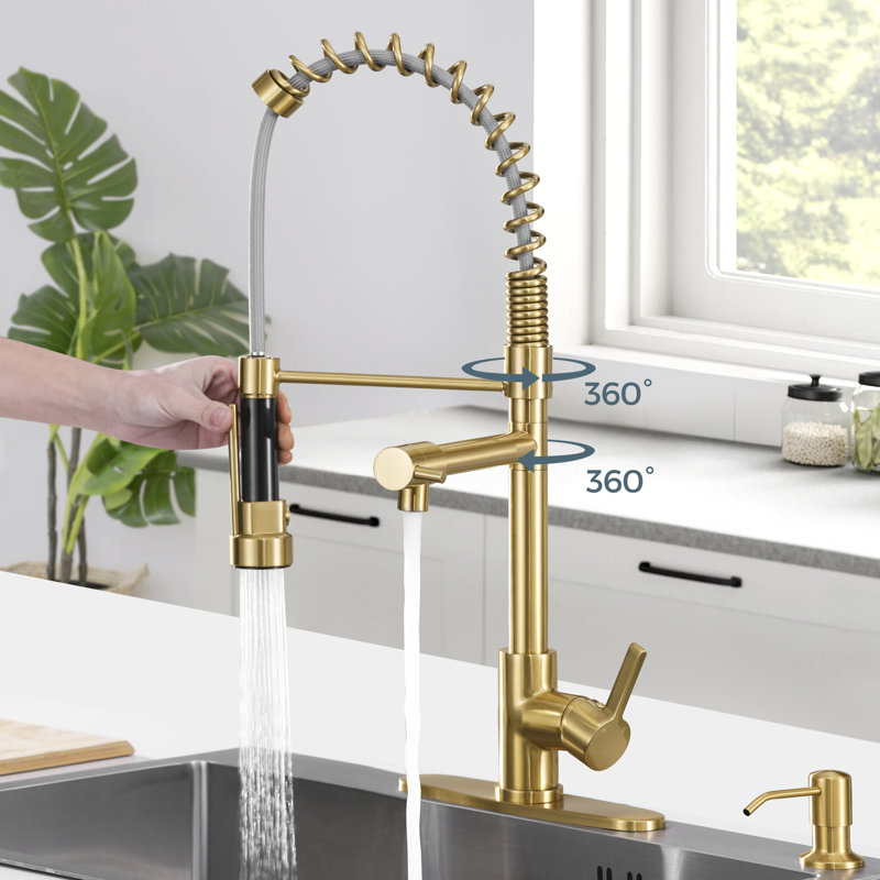 ABTIABGY Kitchen Faucet, Brushed Gold