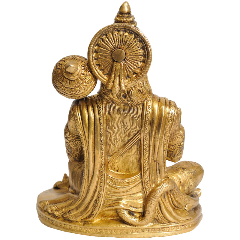 Handmade Brass Blessing Hanuman Statue - 7 Inch Devotional Deity for Spiritual Home Altars, Protection, and Inspirational Decor