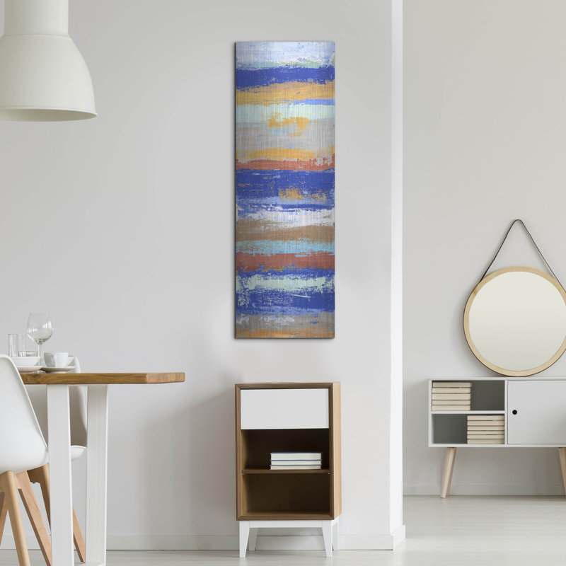 «Blue and Metal 1» par Hilary Winfield, H 48 po x l 16 po