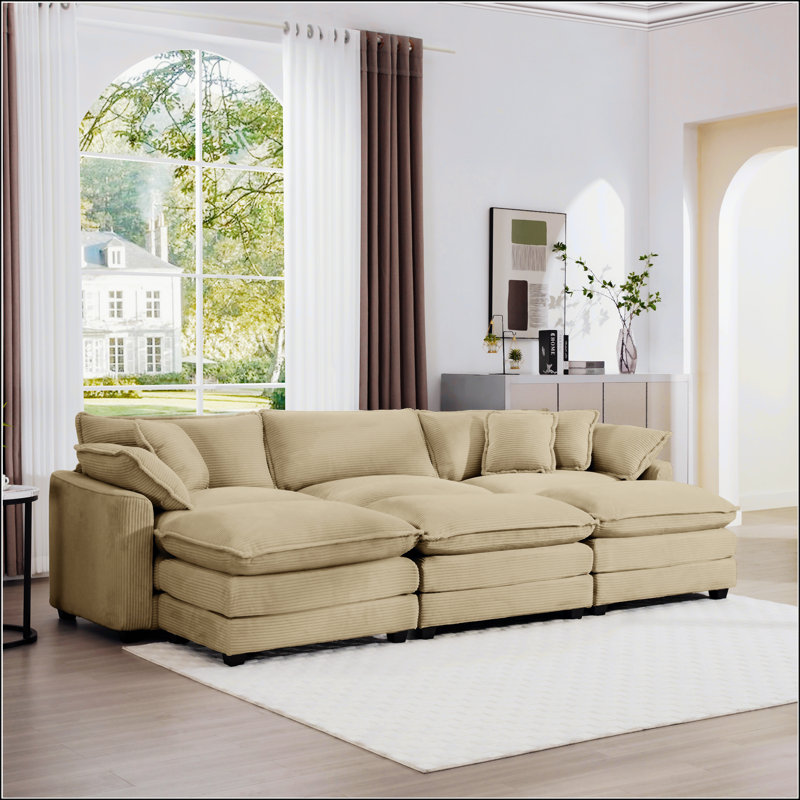 Canapé surdimensionné à coussin modulaire, Tanné