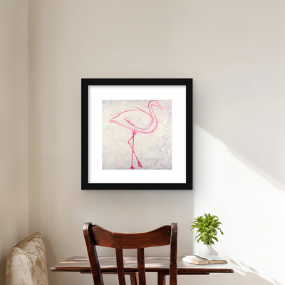 Flamant rose, croquis - oiseau exotique