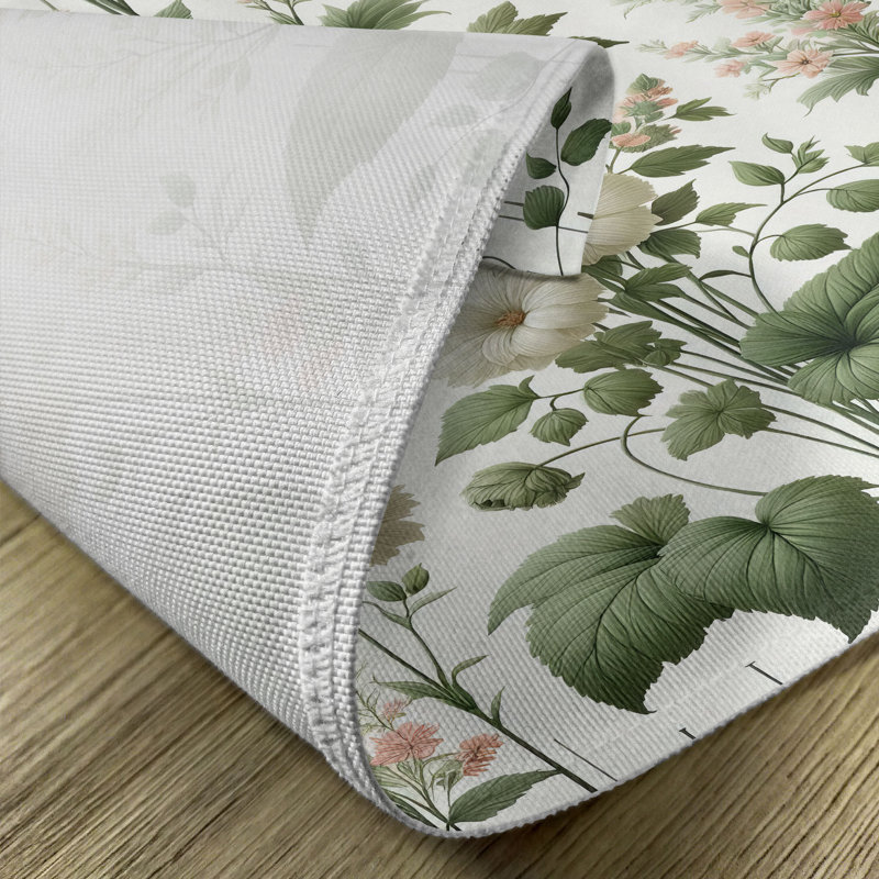 White Multicolor Floral Polyester Rectangle Placemats Set of 4