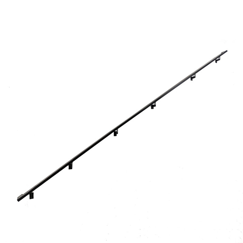 Modern Aluminum Handrail Grab Bar Kit, Adjustable Steel Brackets, Returns to Wall, Powder Coat, 14' W, Black