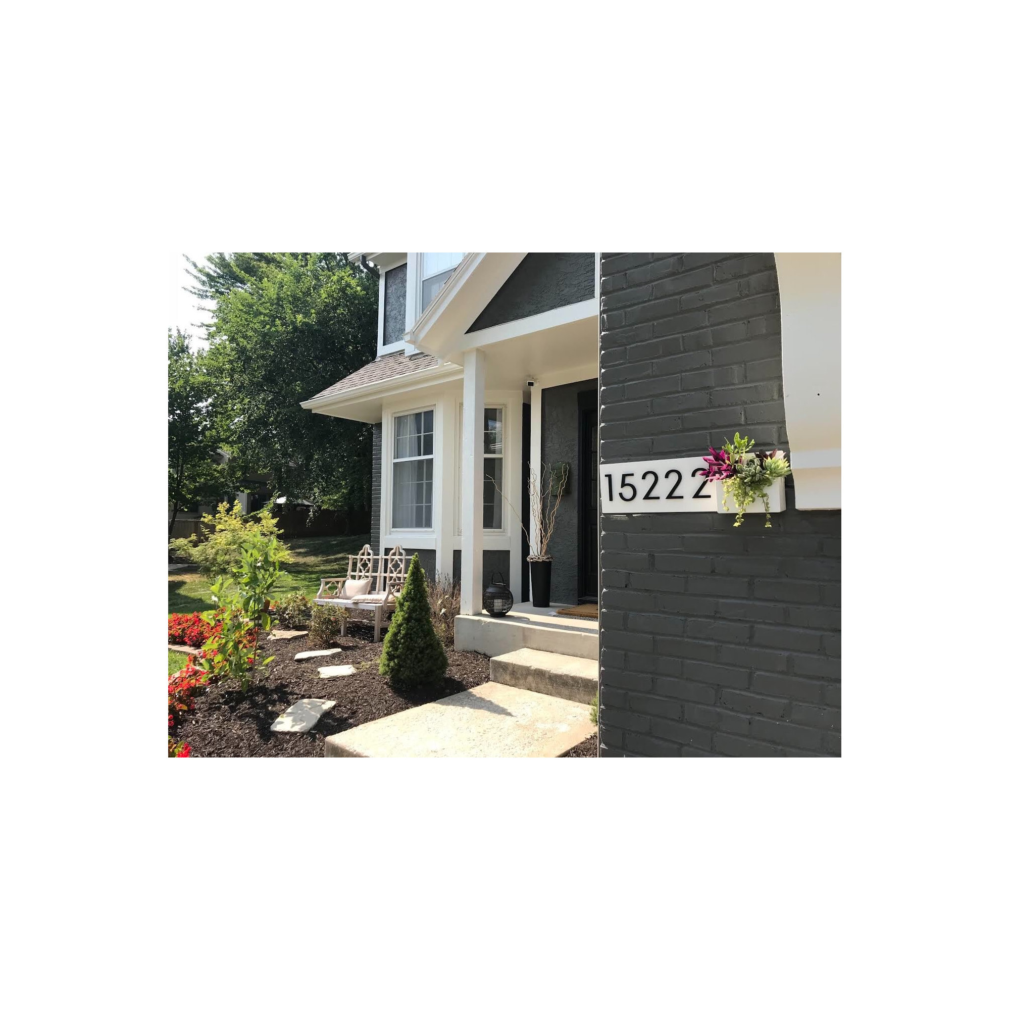 Vista View Wall Address Plaque, White, Black, Yes