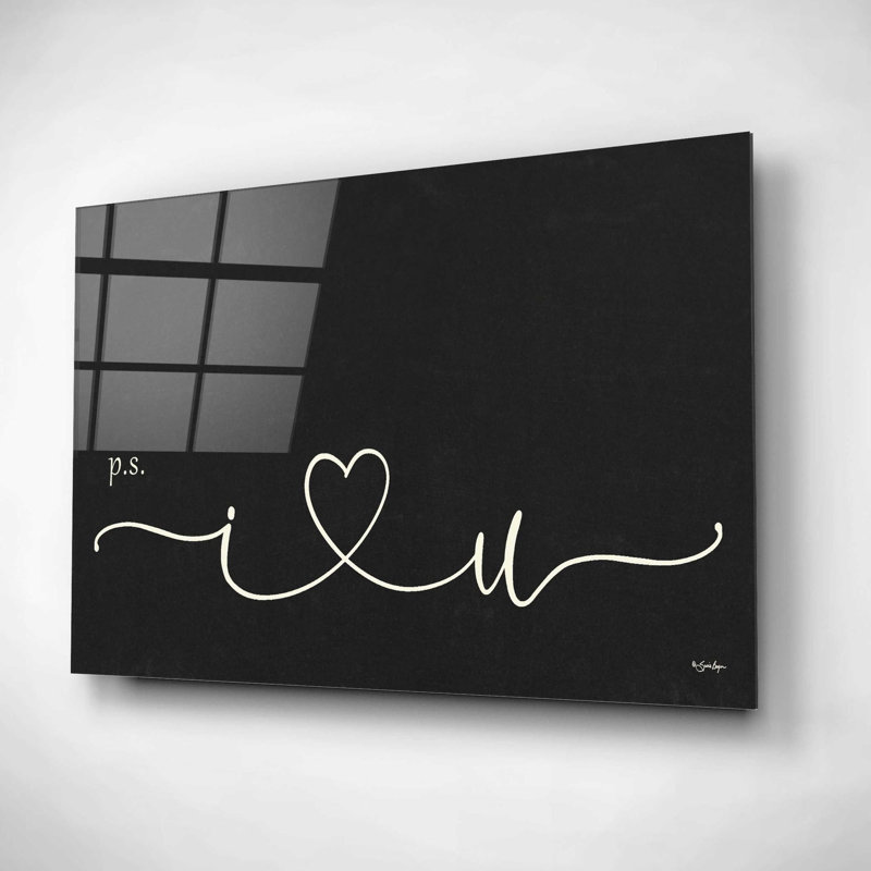 «I Heart You» par Susie Boyer, art mural en verre acrylique, H 16 po x l 24 po x P 0,2 po