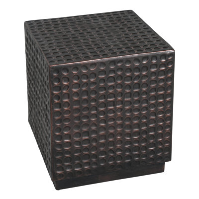 Modern Fluted MGO Cube Accent Table for Outdoor and Indoor Spaces