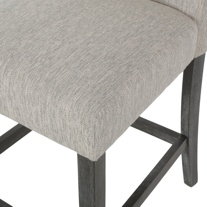 Cyle Modern Button Tufted Counter Stools Set of 2, Light Gray/Gray