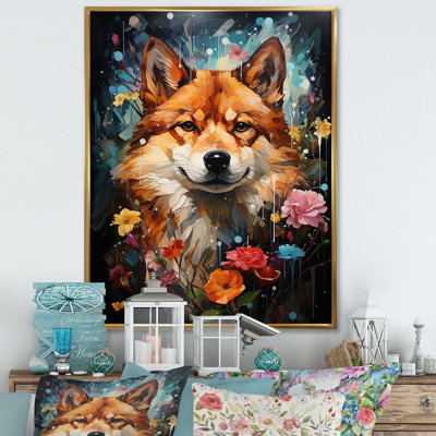 Popart Shiba Inu Spirit - chien, art mural sur toile