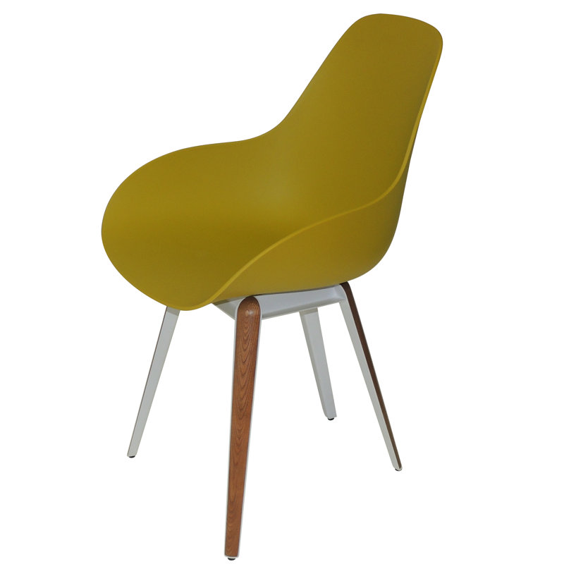 Kanisha Upholstered Armchair, White, Walnut