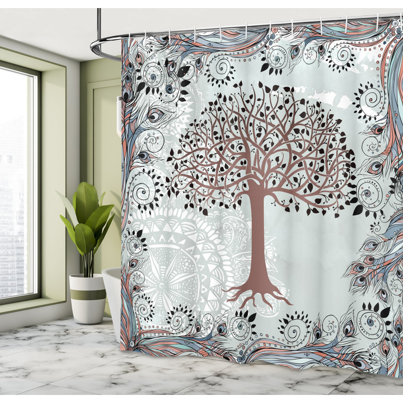 Shower Curtain with Hooks Included, Pale Seafoam