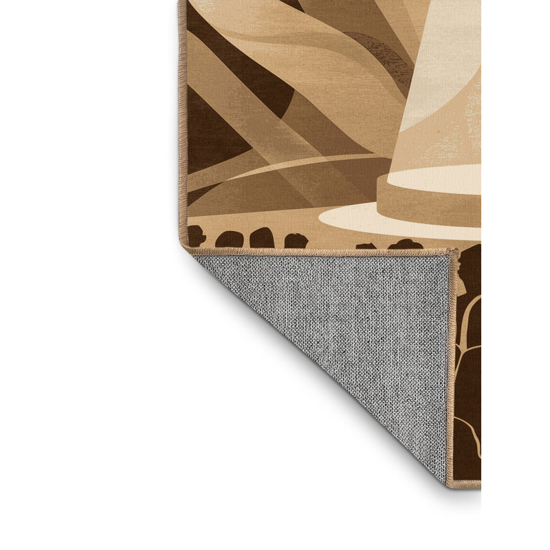 Tapis moderne et contemporain lavable à la machine Orfelinda Headliner Performance - brun clair, 7 x 9