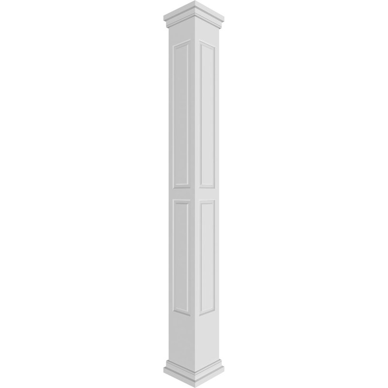 Ensemble de colonnes à double panneau surélevé Craftsman Classic Square, H 96 po x l 7,63 po