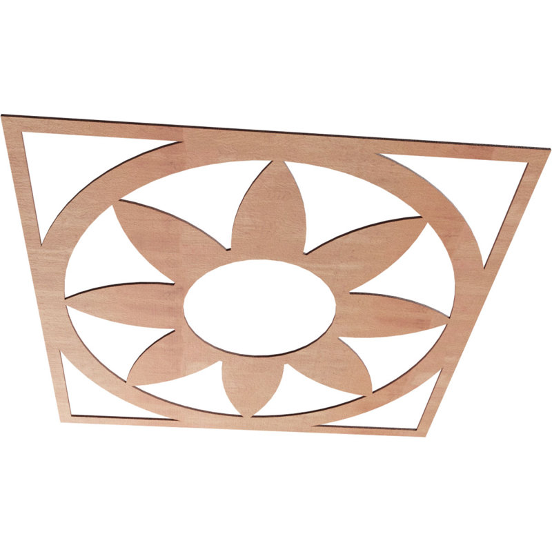 Médaillon de plafond en bois Blume, Cerisier, H 38 po x l 38 po x P 0,38 po
