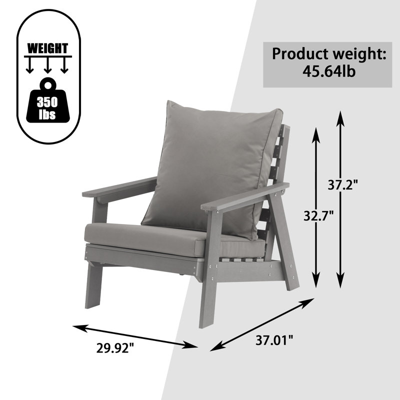 Chaise d'extérieur avec coussins, gris, gris
