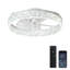 Ventilateur de plafond extra-plat Depuley 40 cm avec éclairage, silencieux, application et télécommande, DEL 3 CCT à intensité variable, montage encastré pour chambre, blanc-269355031-269355025