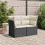  Housses pour canapé de jardin en PE en rotin noir 2 places