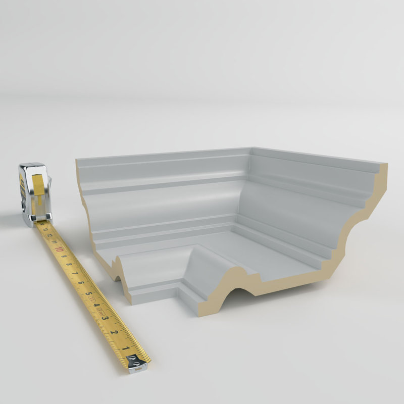 Endurathane Inside Corner Moulding, 9"P x 4"H (matches moulding MLD04X09X10AN), Factory Primed