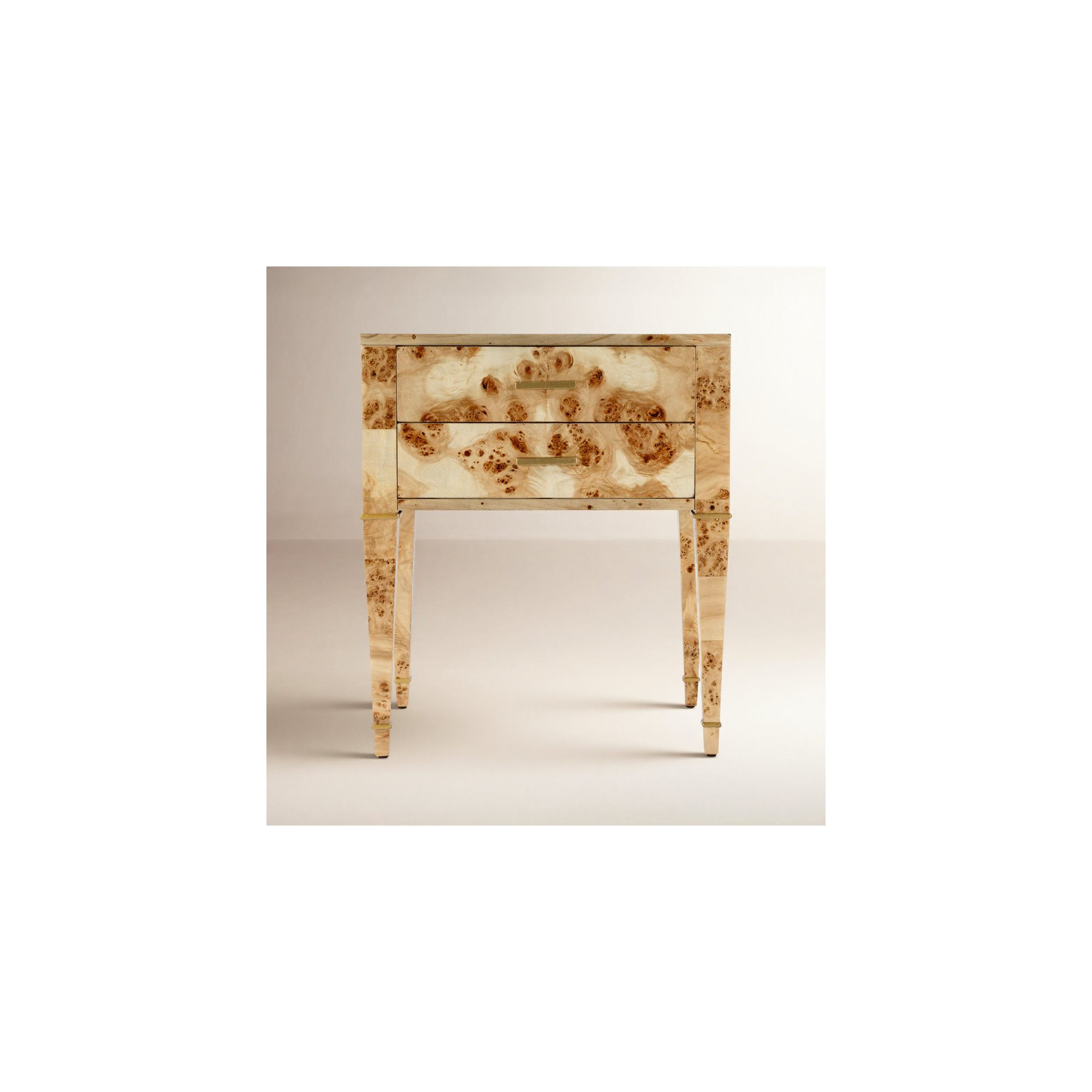 Mazekine 2 - Drawer Nightstand, Natural Burl