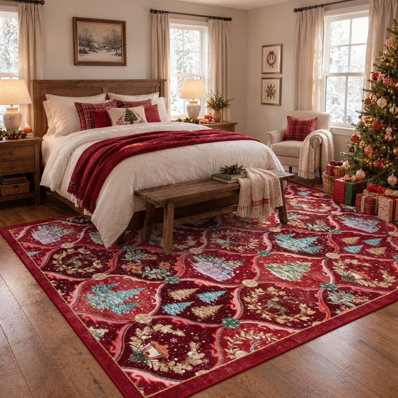Tapis de Noël Laraven, Rectangulaire 8 pi x 10 pi