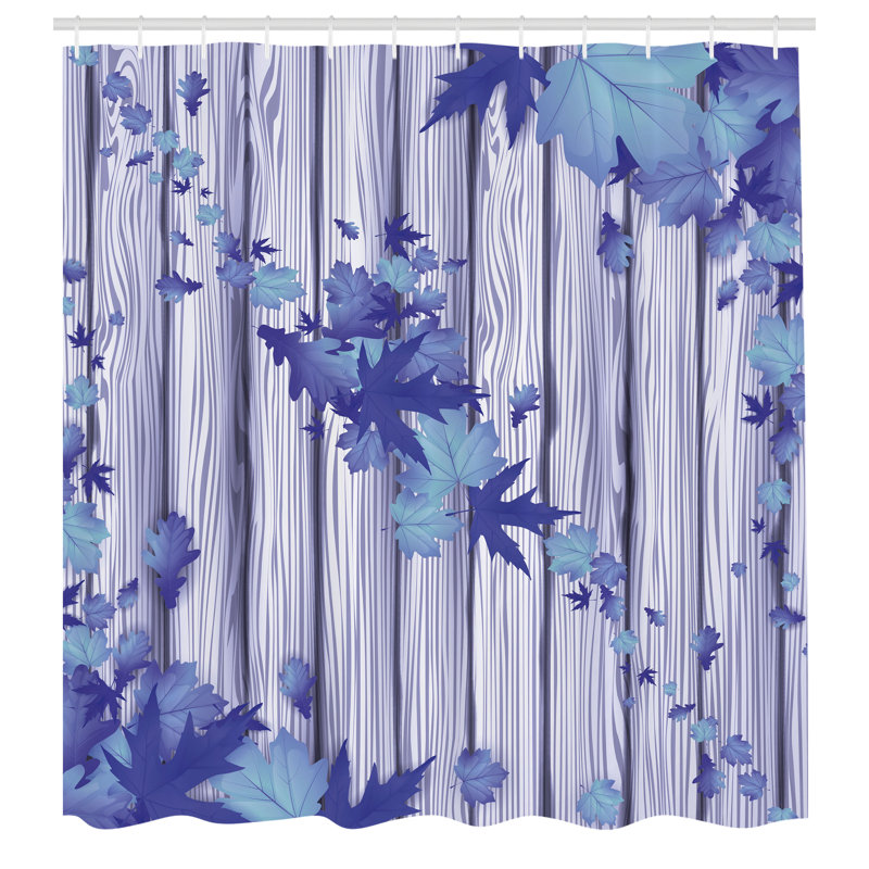 Autumn Shower Curtain Set + Hooks, 69"H x 84"W, Dark Violet