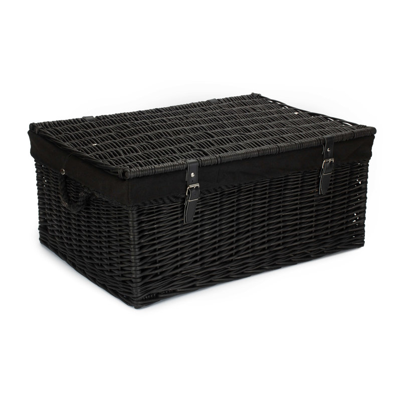 Wicker Rope Handled Storage Trunk with Lining