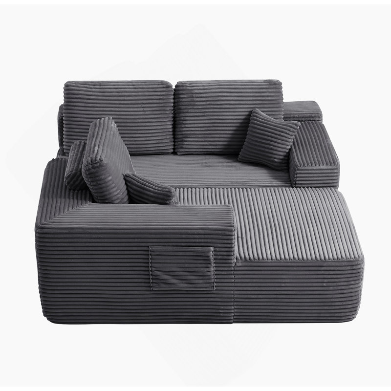 Boneless 104-Inch Cloud Sectional Sofa With L-Shape Chaise, Deep Seating Comfort, Modular Design, And Built-In Side Pockets.
