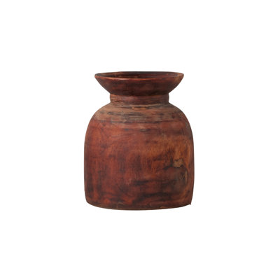Vintage Wood Jug Vase - 6.5"Dia. x 12"H