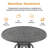 6-People 47.24-inch Round Table Cast Aluminum Outdoor Dining Set with Umbrella Hole and Brown Cushions