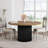 47 inch Round Dining Table for 4-6, Black Kitchen Table with Waveform Metal Base-1598224557