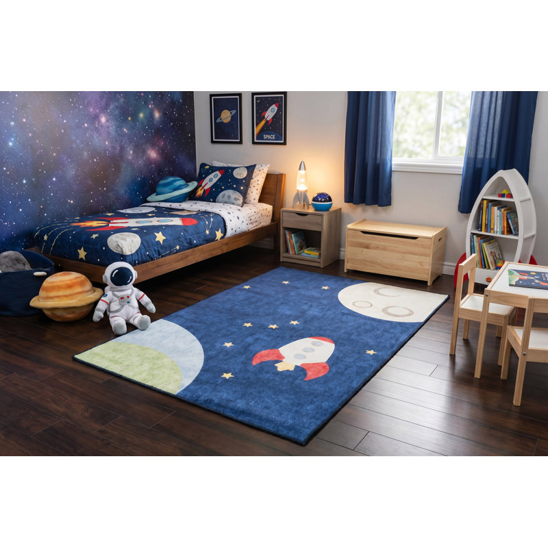 Trym Rectangle Machine Woven Polyester Rug, Rectangle 5' x 7'