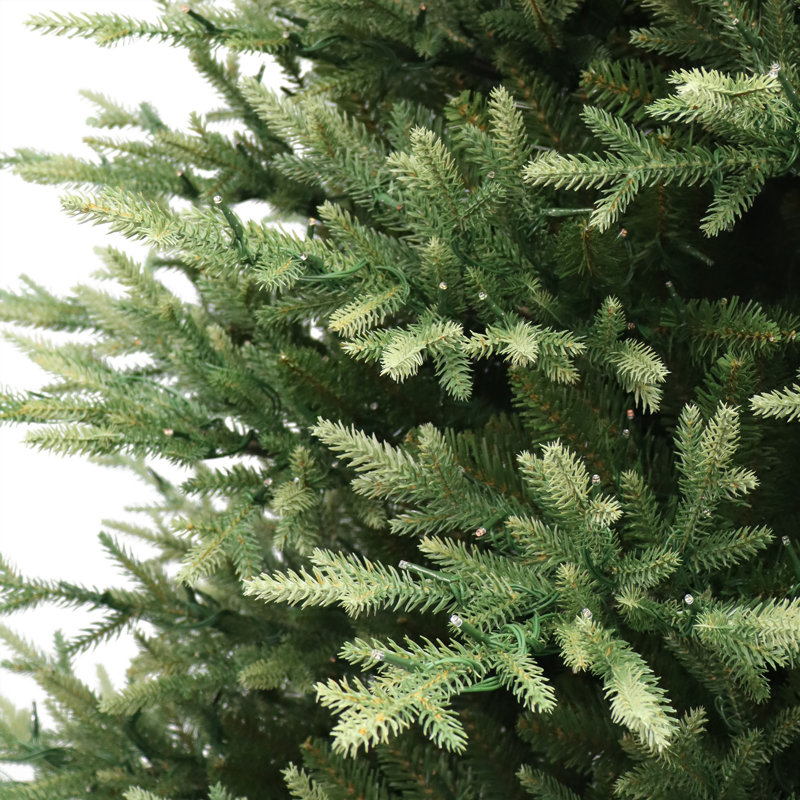 Sapin de Noël artificiel pré-éclairé 4,5 pi avec 1166 pointes en fil mémoire et un poteau Sure-Lit, H 4,5 pi