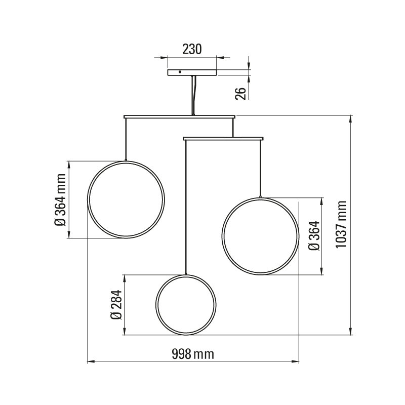 Focus 3 - Light LED Chandelier, White