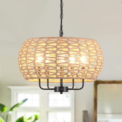 Lustre à 5 lumières à intensité variable - Luminaire rustique de style maison de campagne