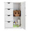 Armoire de salle de bain blanche à une porte avec 4 tiroirs - Élégante unité de rangement compacte pour la maison