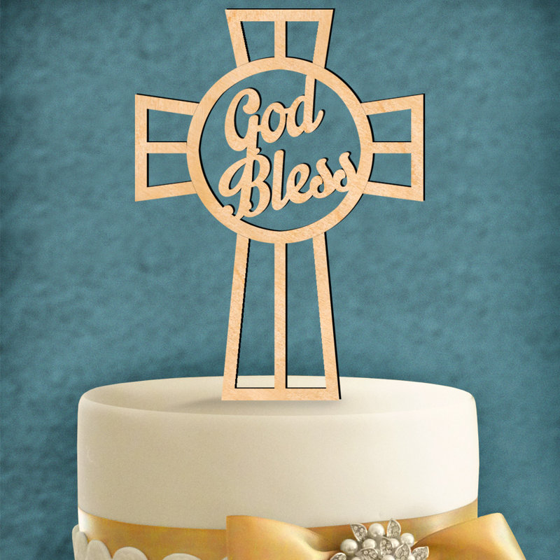 Wood Cake Topper, Gold