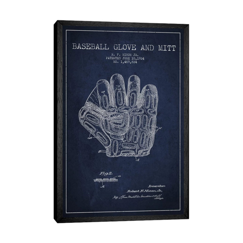 Baseball by Aged Pixel - Print on Canvas, Black Floater Framed, 101.6 cm H x 66.04 cm W