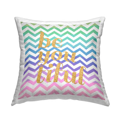 Coussin décoratif à motif de chevrons et belle phrase par SD Graphics Studio