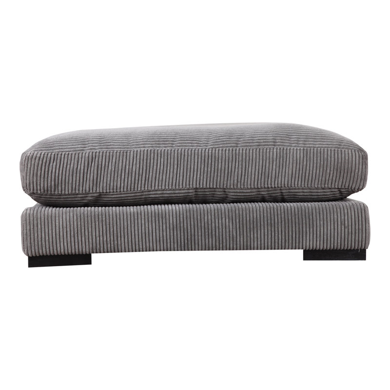 Lonsdale Square Ottoman, Gray Corduroy