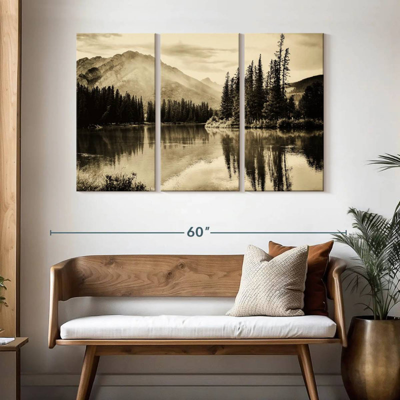 Alvord Sepia Banff Lake, 32" H x 50" W