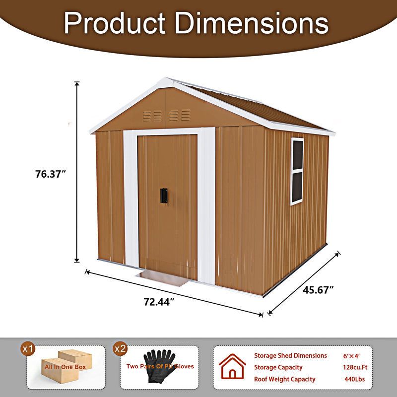 Remise de rangement extérieure avec fenêtres, porte verrouillable et ventilation