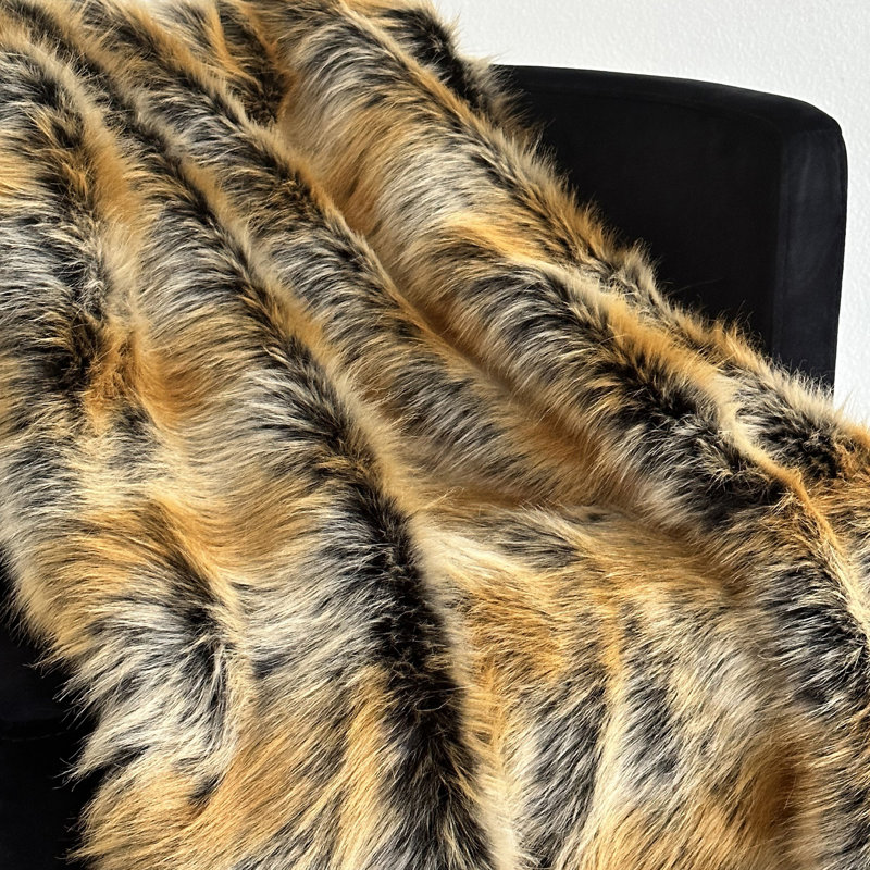 Couverture en fausse fourrure Chinchilla, L 80 po x L 110 po