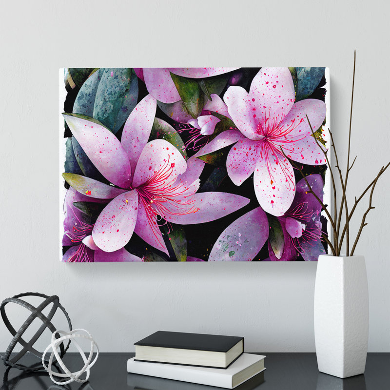Rhododendron Flower Splash - Wrapped Canvas, 40cm H x 60cm W x 3cm D